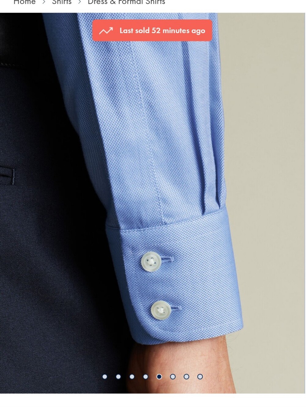 Charles Tyrwhitt Non-Iron Royal Oxford Shirt - Ocean Blue- 17/35in - Picture 9 of 11